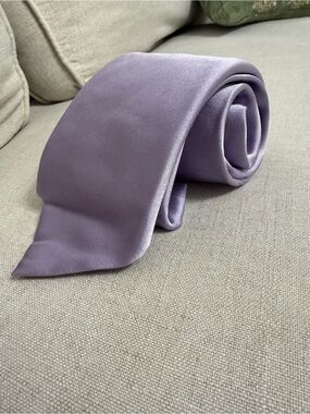 Classic ZEGNA Lavender Men’s Necktie Silk Tie - Solid Lavender
